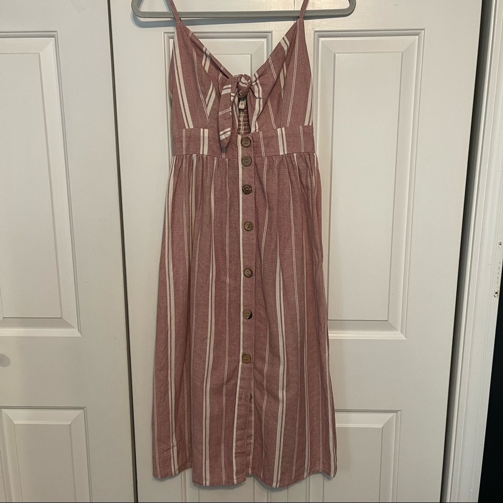 Japna Red and White Midi Dress Size Small